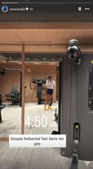Naomi Osaka grinds in the gym; Instagram - @naomiosaka